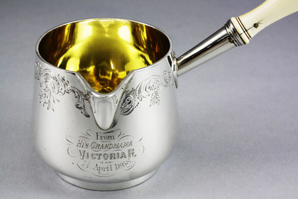 Royal Silver Brandy Saucepan - Queen Victoria, Prince Christian Victor, Boer War